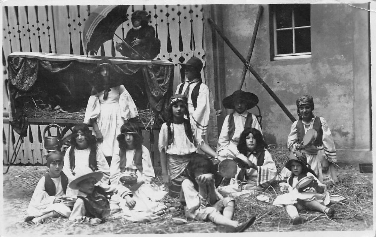 RPPC Band of Gypsies Kids Costumes 1927 Basel Photo Swiss Stamp Vintage Postcard
