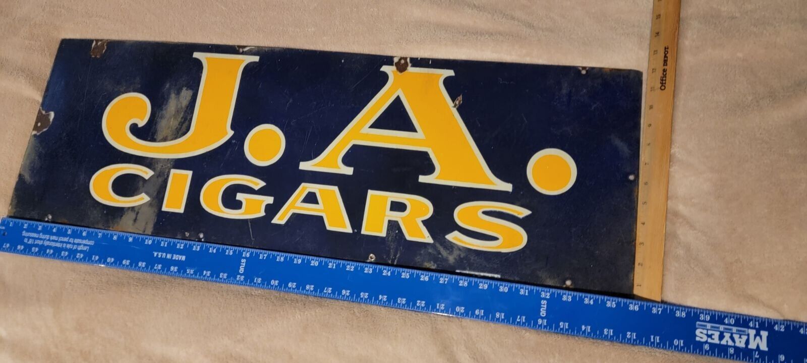 1930's J.A. Cigars Porcelain Sign