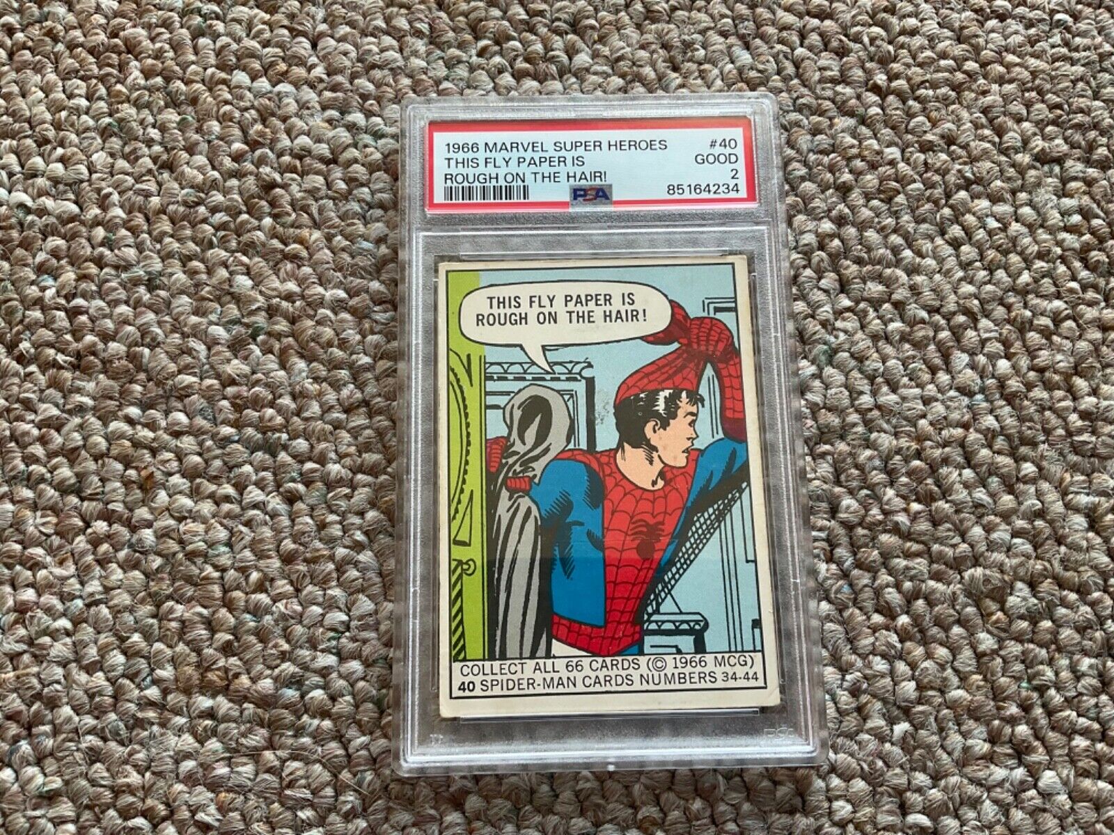 1966 Marvel Super Heroes #40 Spider-Man Rookie Graded PSA 2 Fly Paper Rough
