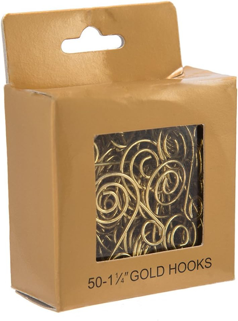 Kurt Adler Ornament Hook, 1.25-Inch, Gold, Set of 50 for Christmas