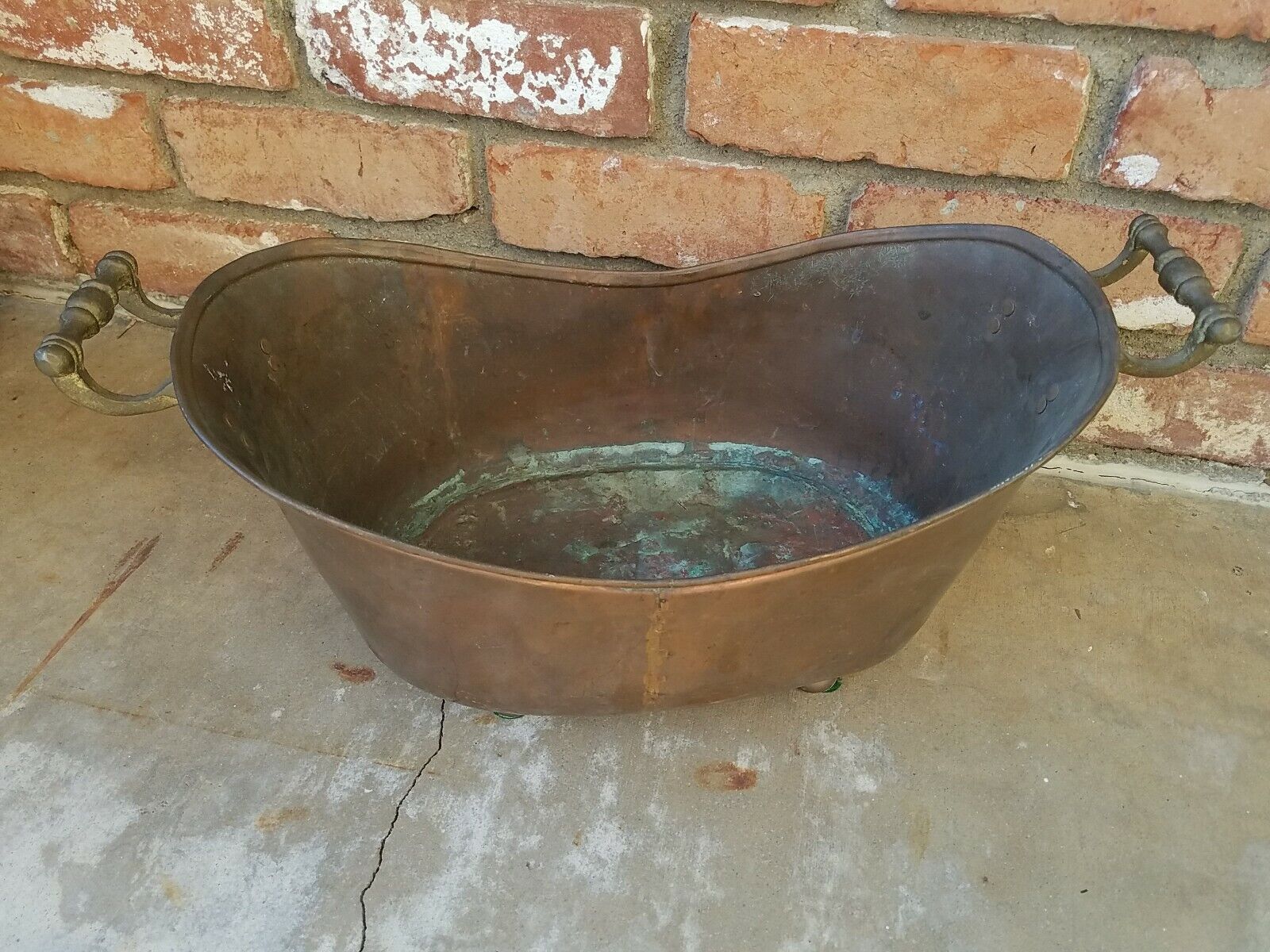 Imax Old World Hand Wrought Oblong Copper Multipurpose Bowl