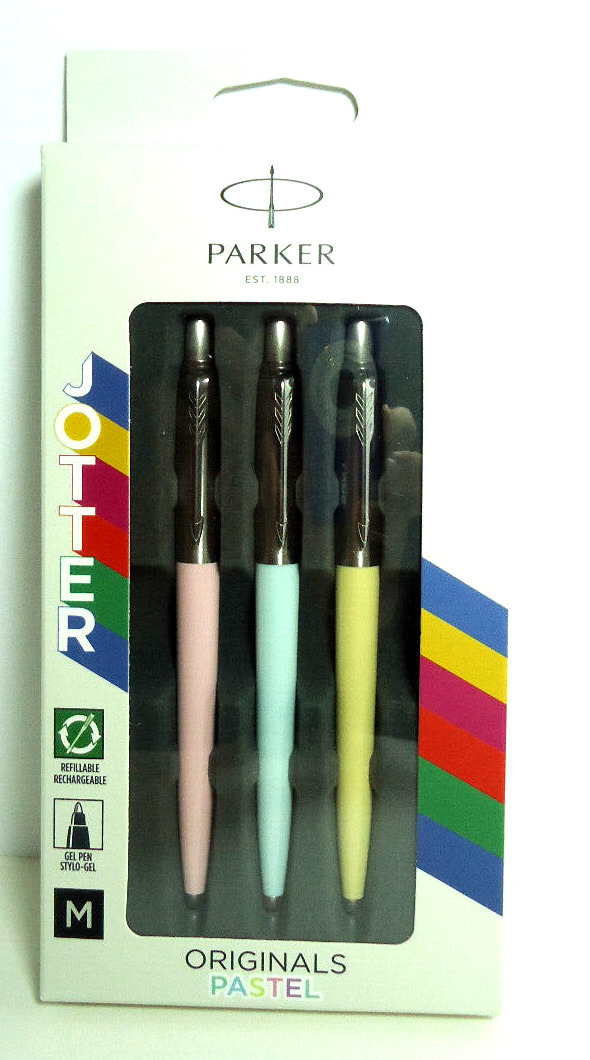 PARKER JOTTER PASTEL GEL PEN SET IN PLASTEL COLOR BLACK INK NEW