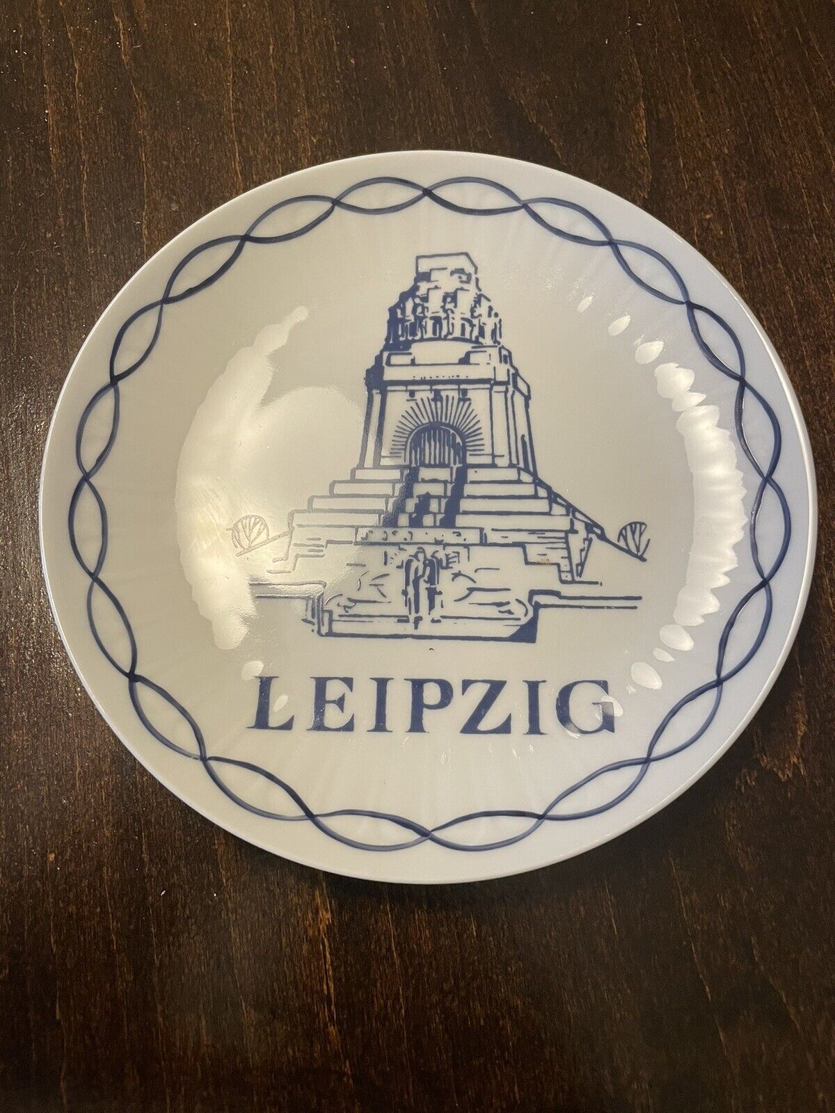 Leipzig Germany Decorative Porcelain Plate. Blue.