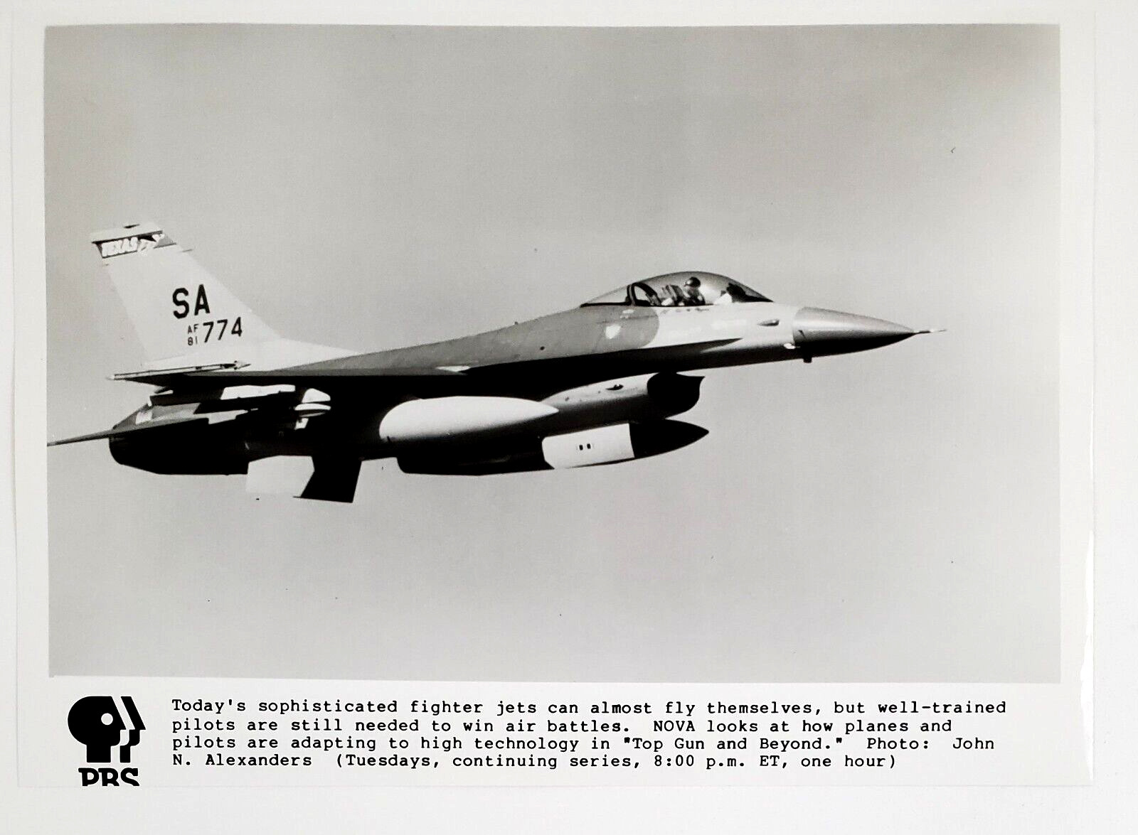 1980s NOVA Top Gun Fighter Jet Pilot PBS TV Show Television Vintage Promo Photo