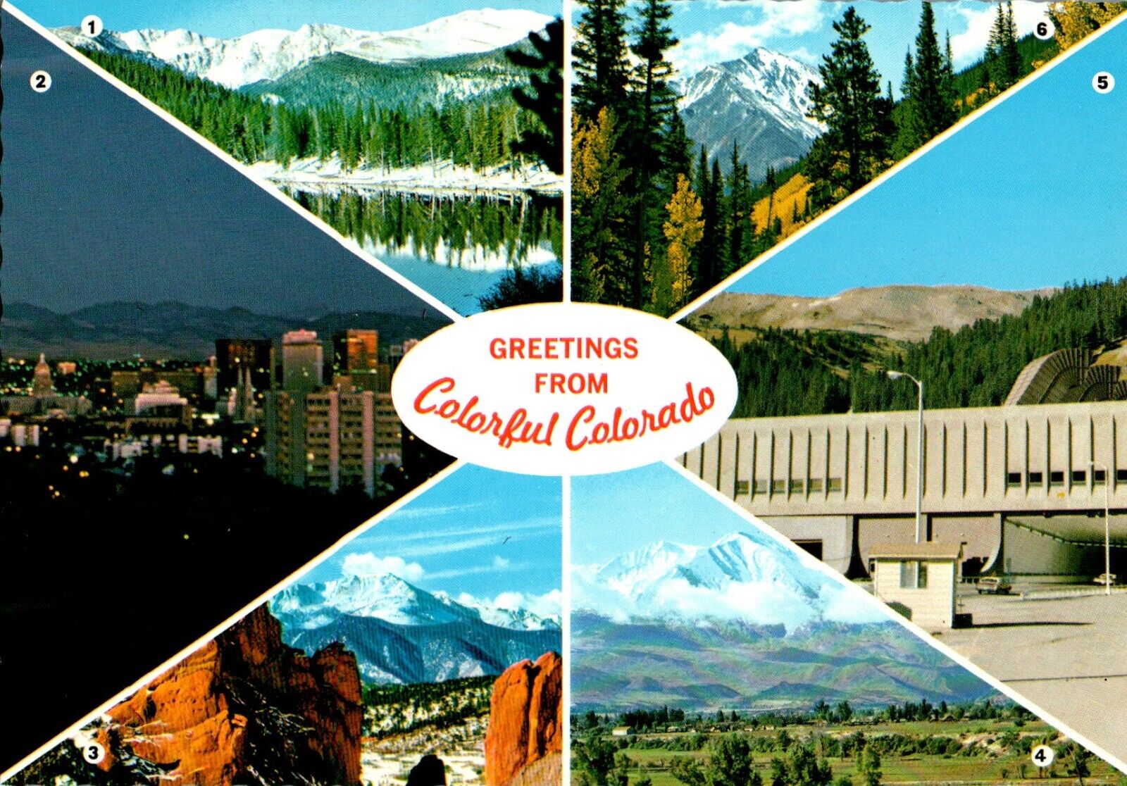 Greetings from Colorful Colorado CO multiview chrome Postcard