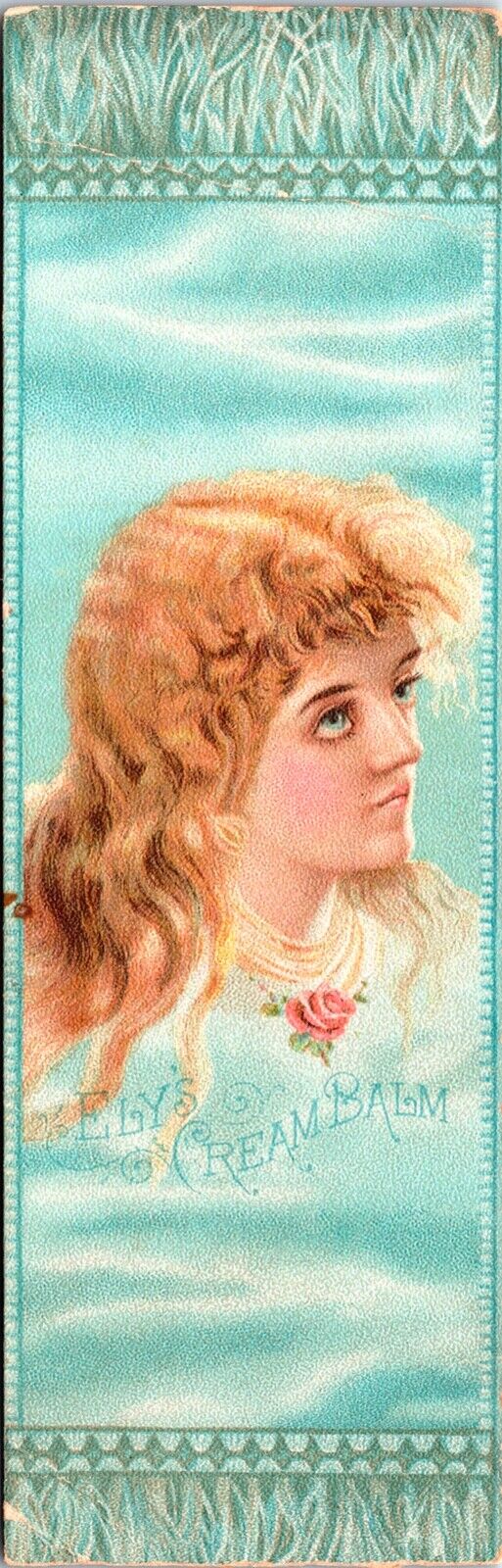 Vintage Ely\'s Cream Balm Quack Remedy Victorian Trade Card Warren St, NY