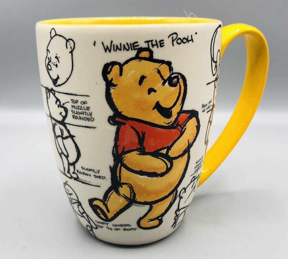 Winnie the Pooh Disney Store Sketch Coffee Mug Double Sided Ceramic