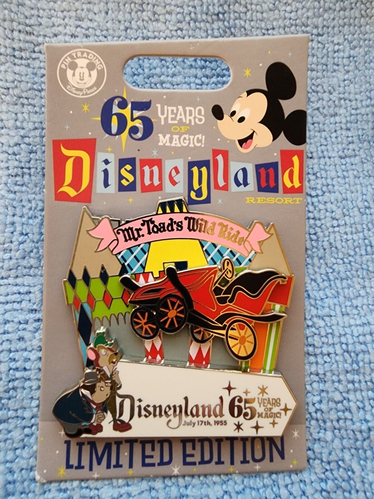 Disneyland 65th Anniversary Attraction Pin Mr Toad’s Wild Ride LE 2000