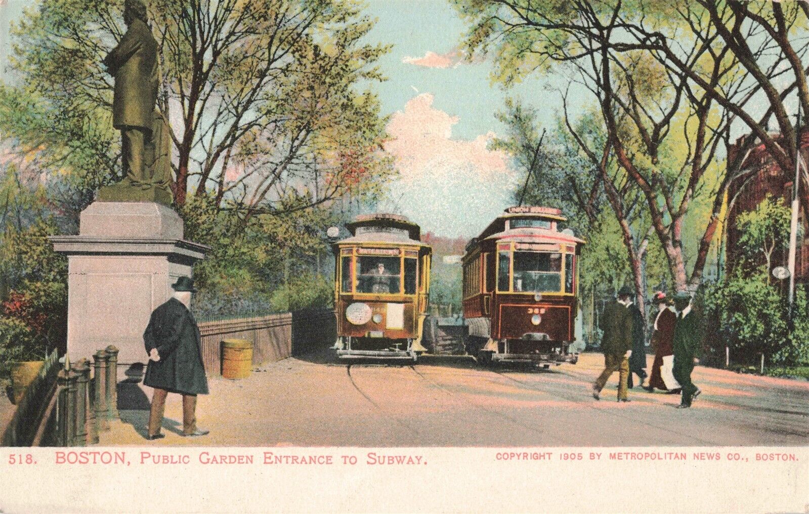 Boston MA Public Garden Entrance to Subway c.1901 Postcard A649