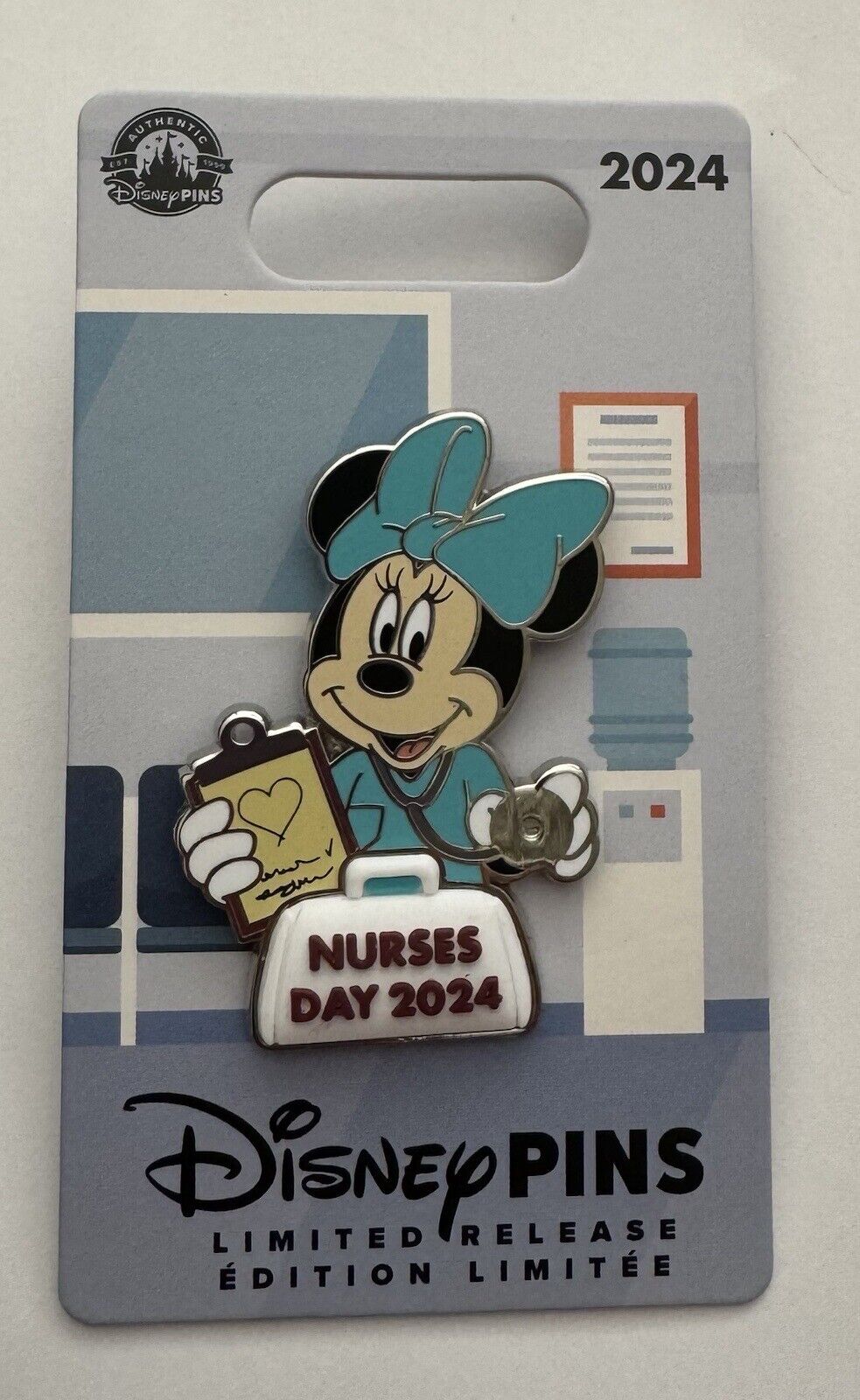 Disney Parks Nurses Day 2024 Minnie Mouse Limited Release 3D Trading Pin