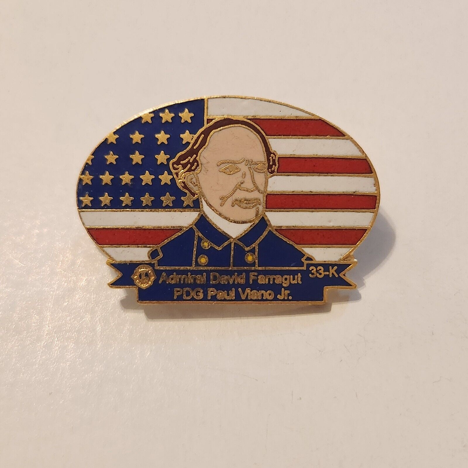 Admiral David Farragut District 33-K Civil War Lions Club Pin