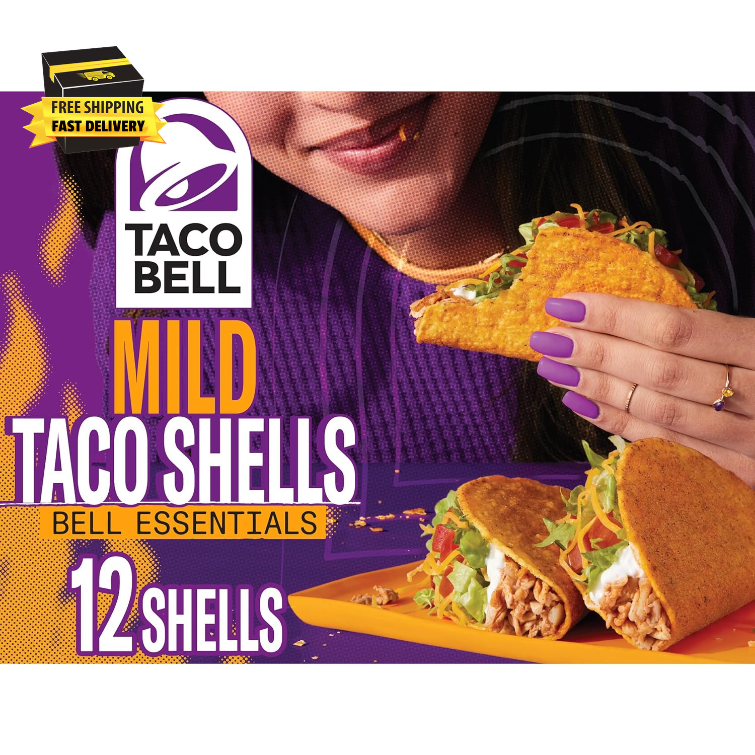Mild Seasoned Flavor Crunchy Taco Shells, 12 Ct, 4.8 Oz Box ⭐️⭐️⭐️⭐️⭐️