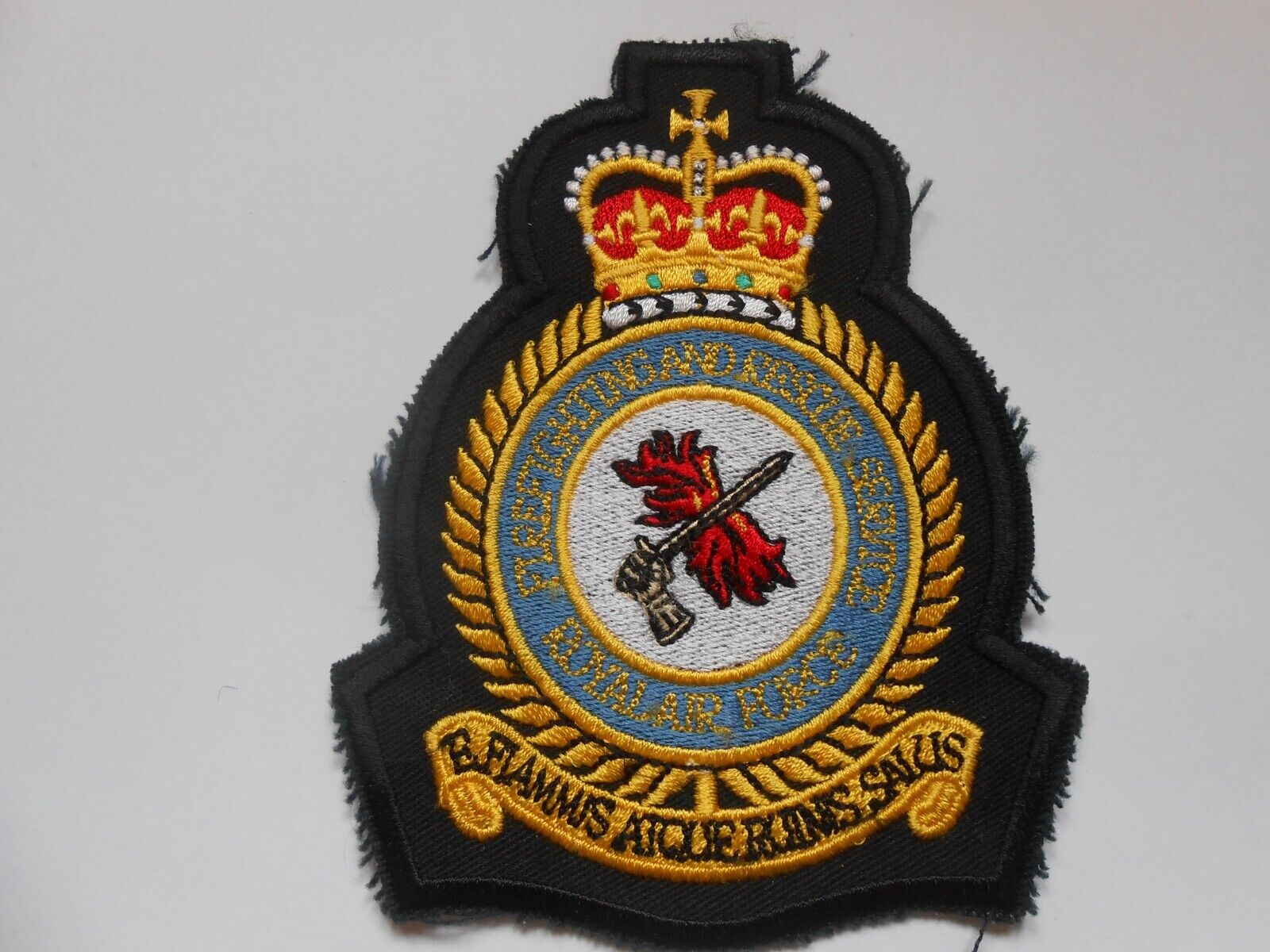 FIREFIGHTING AND RESCUE SERVICE   RAF   SQUADRON    cloth  patch