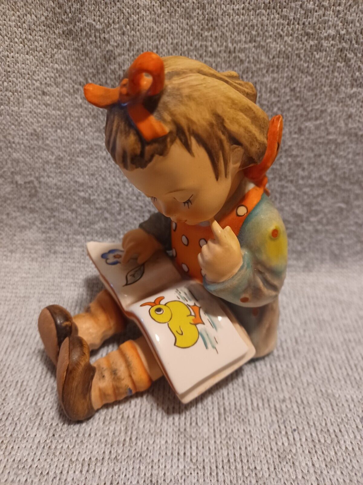 Vintage Hummel # 8 “Bookworm” Girl Reading Figurine, Germany 