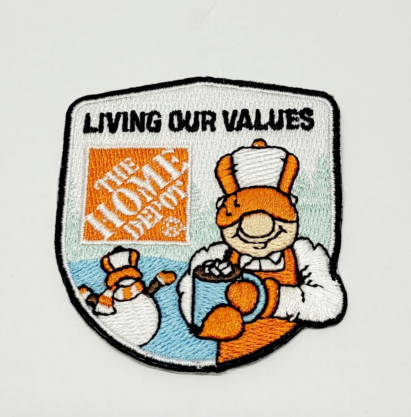 The Home Depot Homer Seasonal Snowman & Hot Cocoa Living Our Values Patch - NEW
