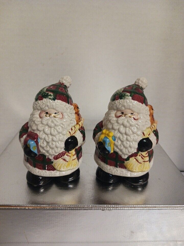 Earthenware Santa Shaker Set 2 Pieces in Box Ceramic Holiday At  Home New 