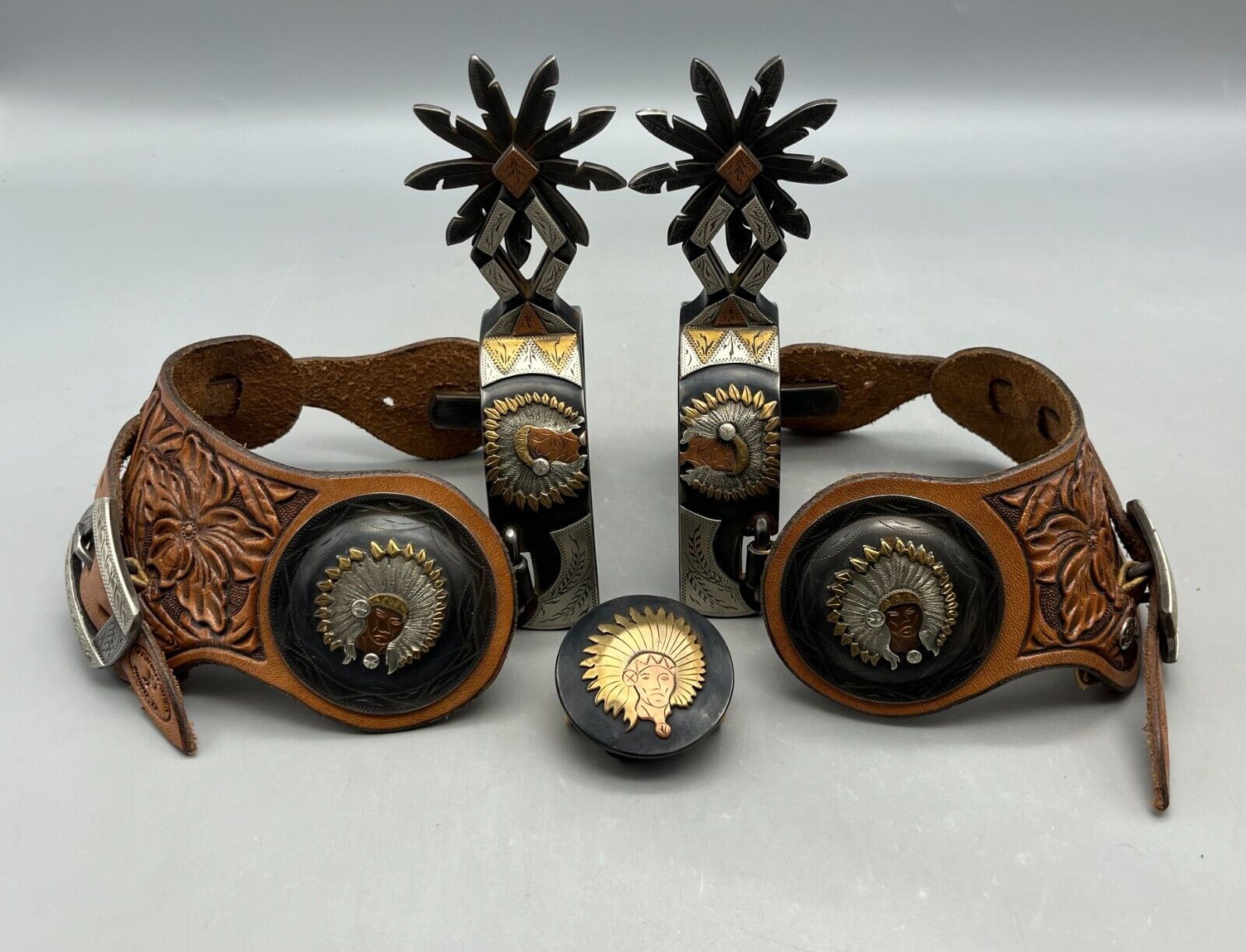 Fancy Spurs, Conchos, Buckles And Bridle Buckle By Clint Mortenson