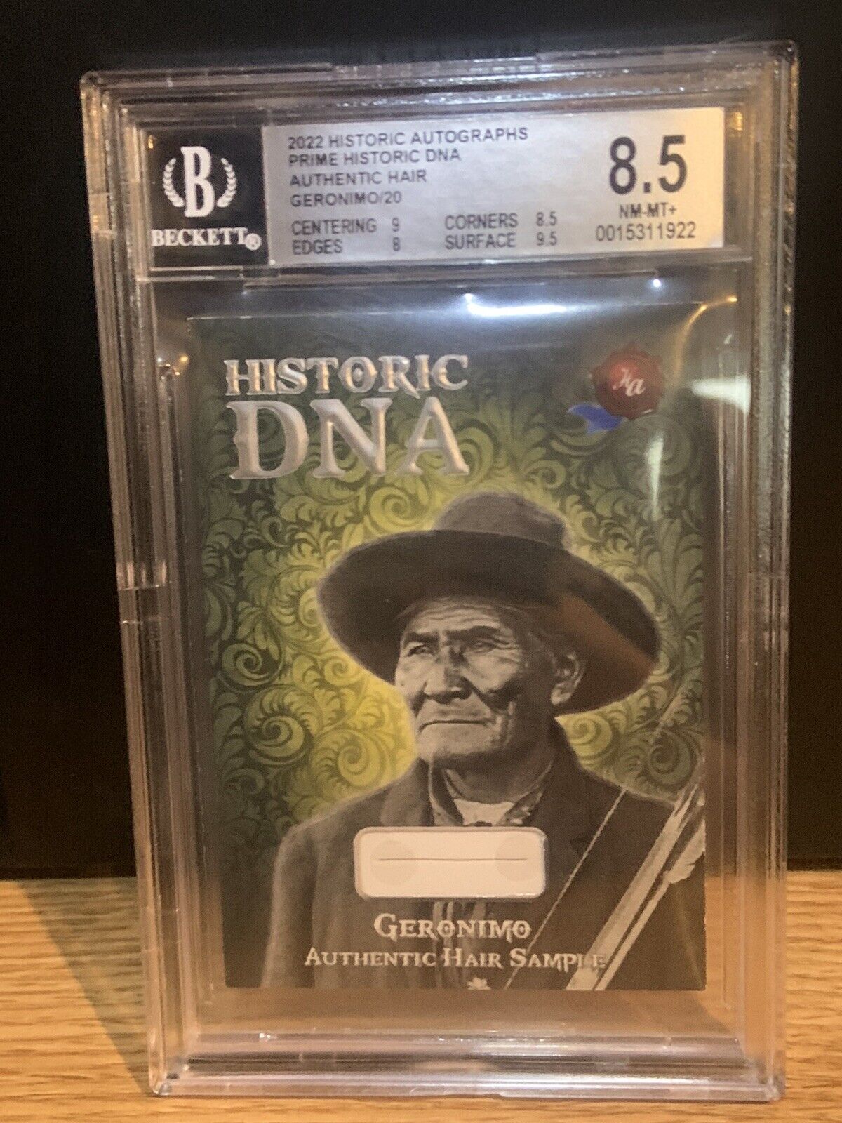 2022 Historic autographs prime DNA hair Geronimo 7/20
