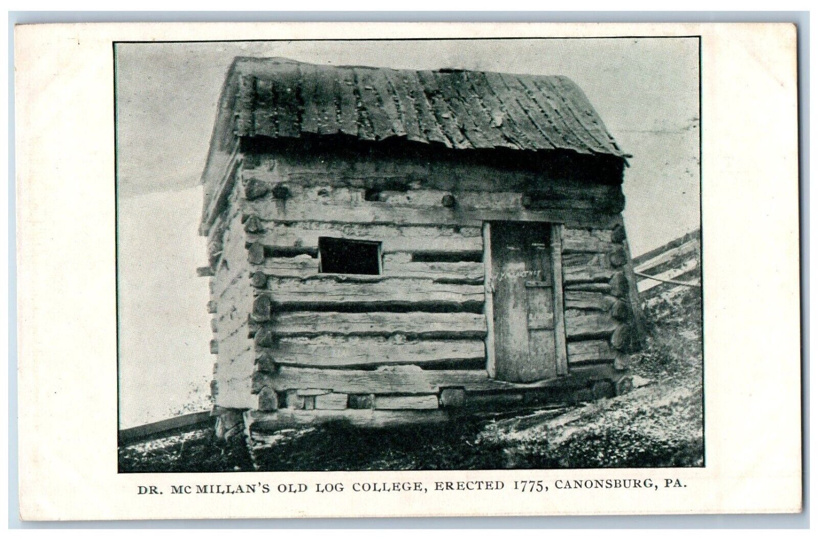Canonsburg Pennsylvania PA Postcard Dr. Mc Millan's Old Log College c1910's