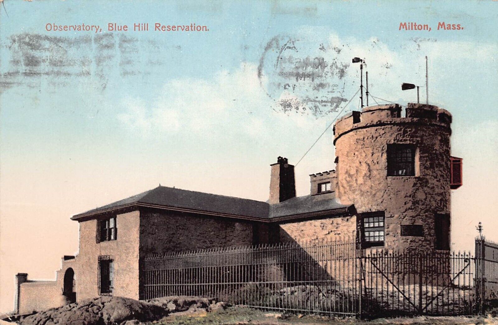 Milton MA Observatory Blue Hill Reservation Meteorology Astronomy Postcard C34
