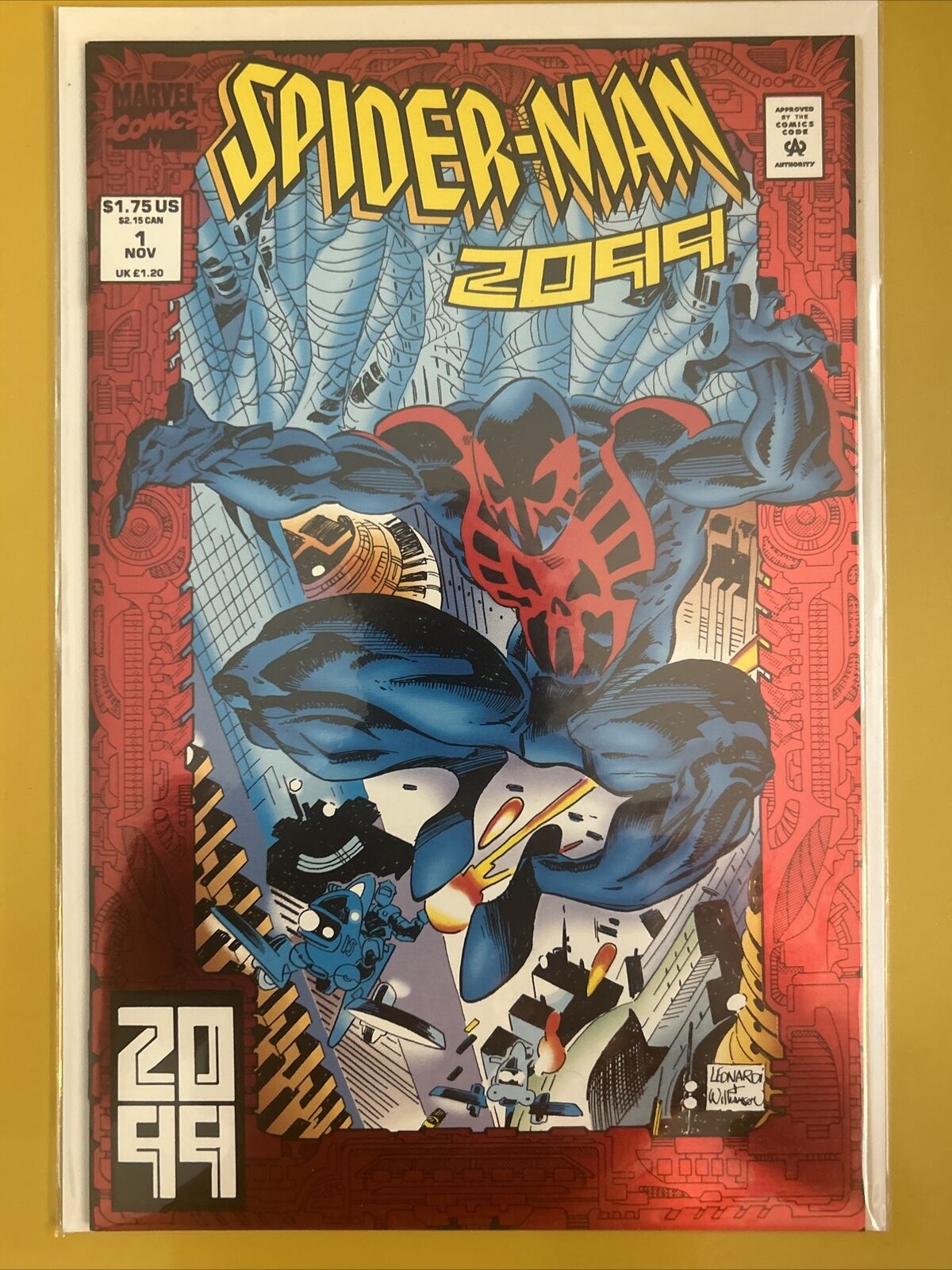 Spiderman 2099 #1 Red Foil Cover 1st Solo Miguel O\'Hara Marvel 1992 HIGH GRADE