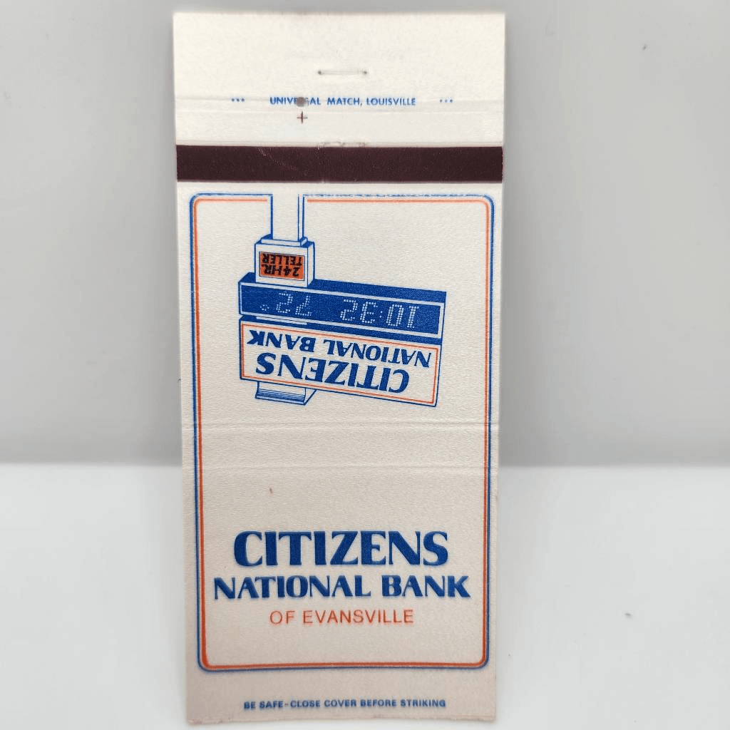 Vintage Matchcover Citizens National Bank Evansville Indiana