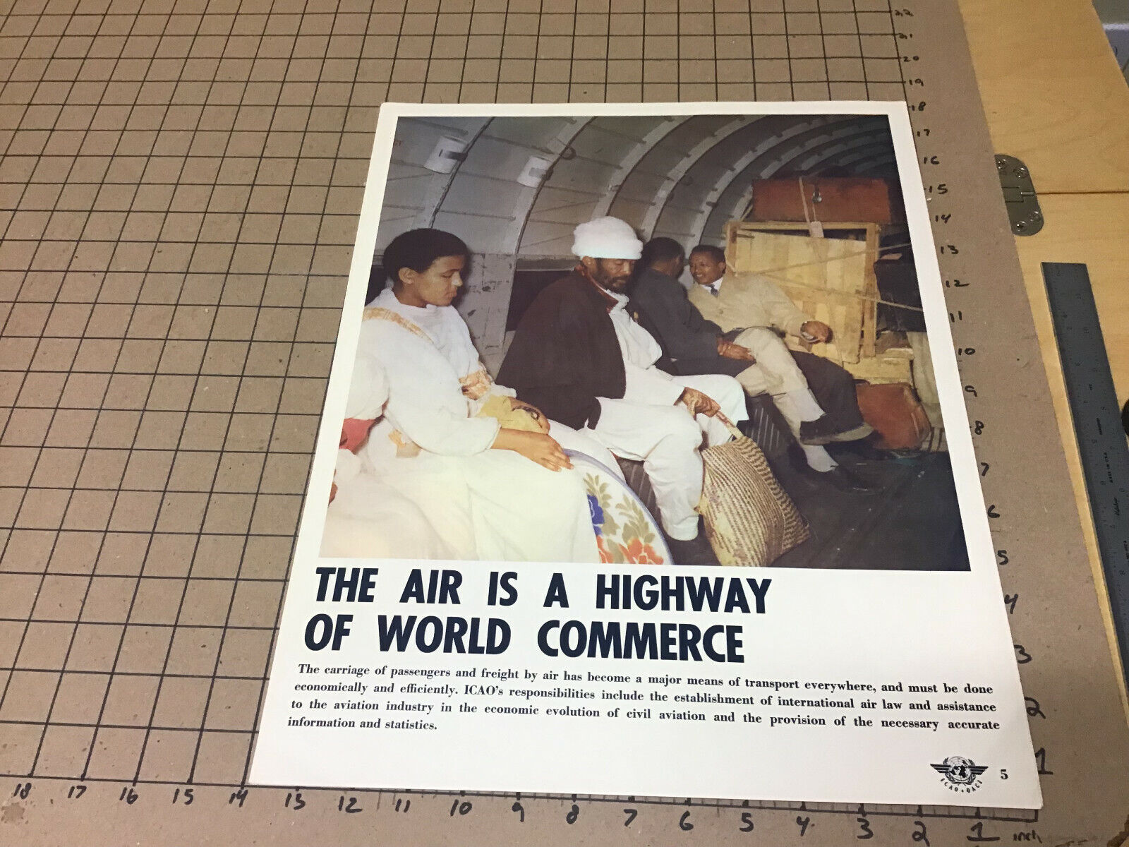 original 1956 international civil aviation organization Poster: WORLD COMMERCE