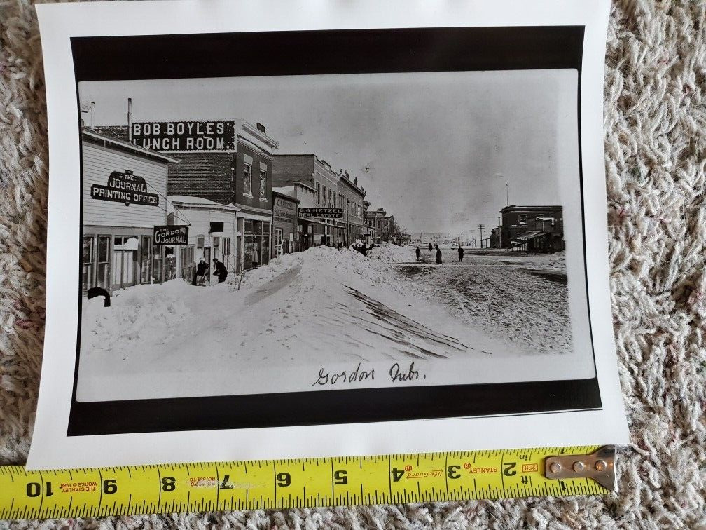 Vint. 8x10 repro. photo of Gordon, NE, Nebraska early 1900\'s Winter Scene