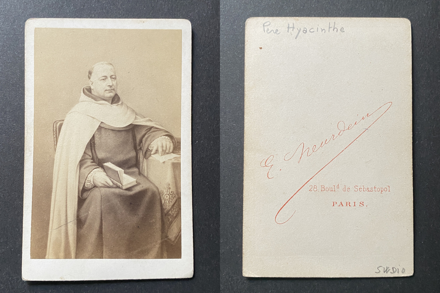 Neurdein, Paris, Charles Loyson, Father Hyacinthe, circa 1865 vintage cdv albumen 