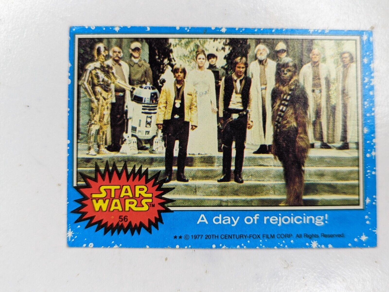 1977 Topps Star Wars Blue Series 1 #56 A Day of Rejoicing