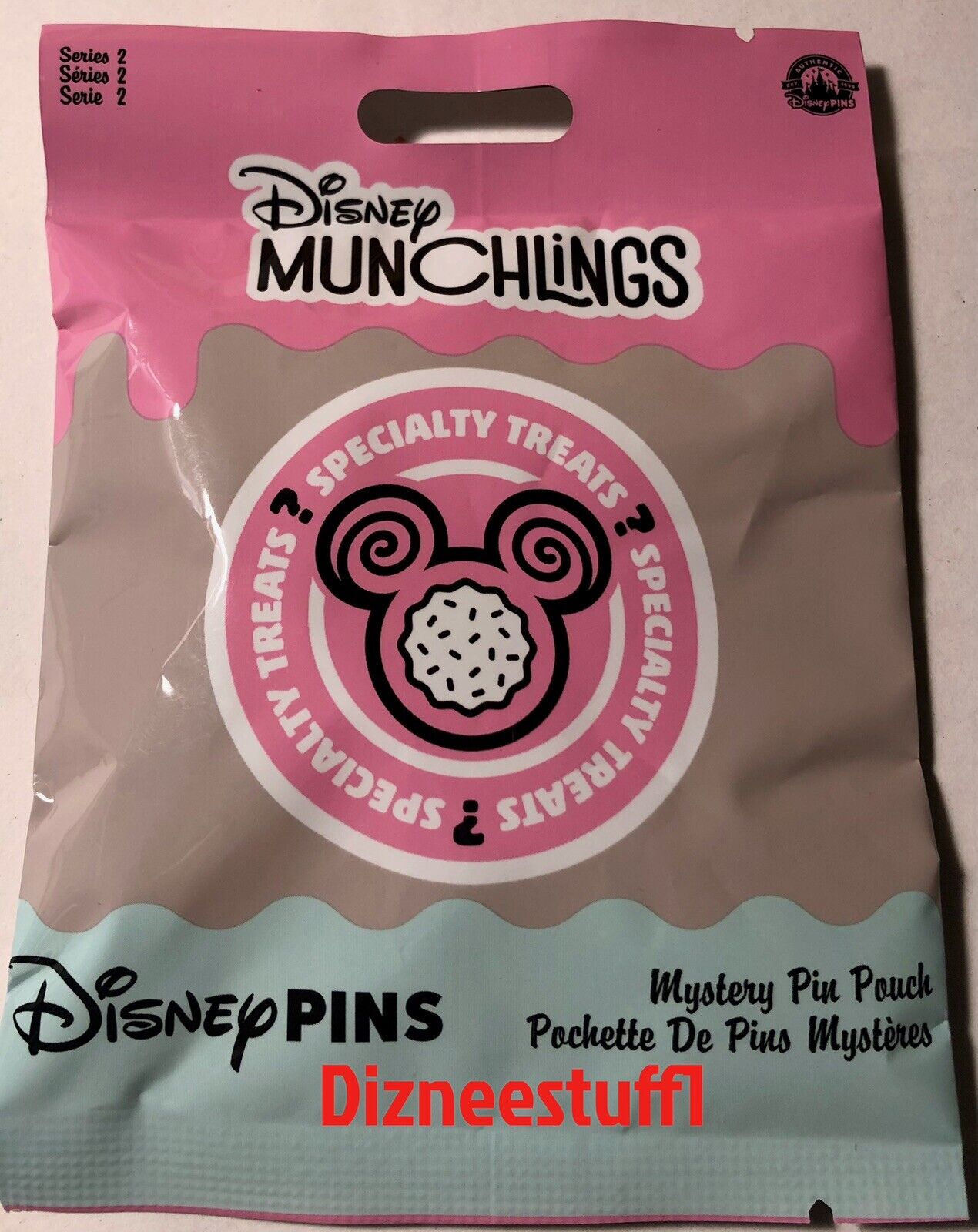 Disney Munchlings Treats Series 2 Mystery Collection 5 Pin Pouch Pack Sealed NEW