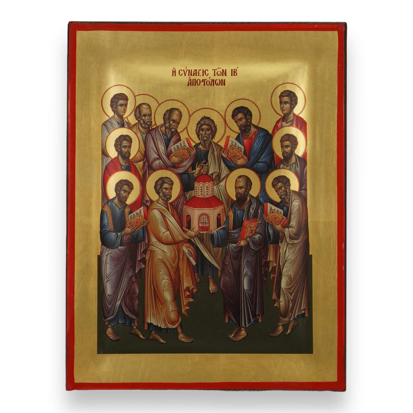 Synaxis of the Apostles Icon - Premium Handmade Greek Orthodox Byzantine Icon
