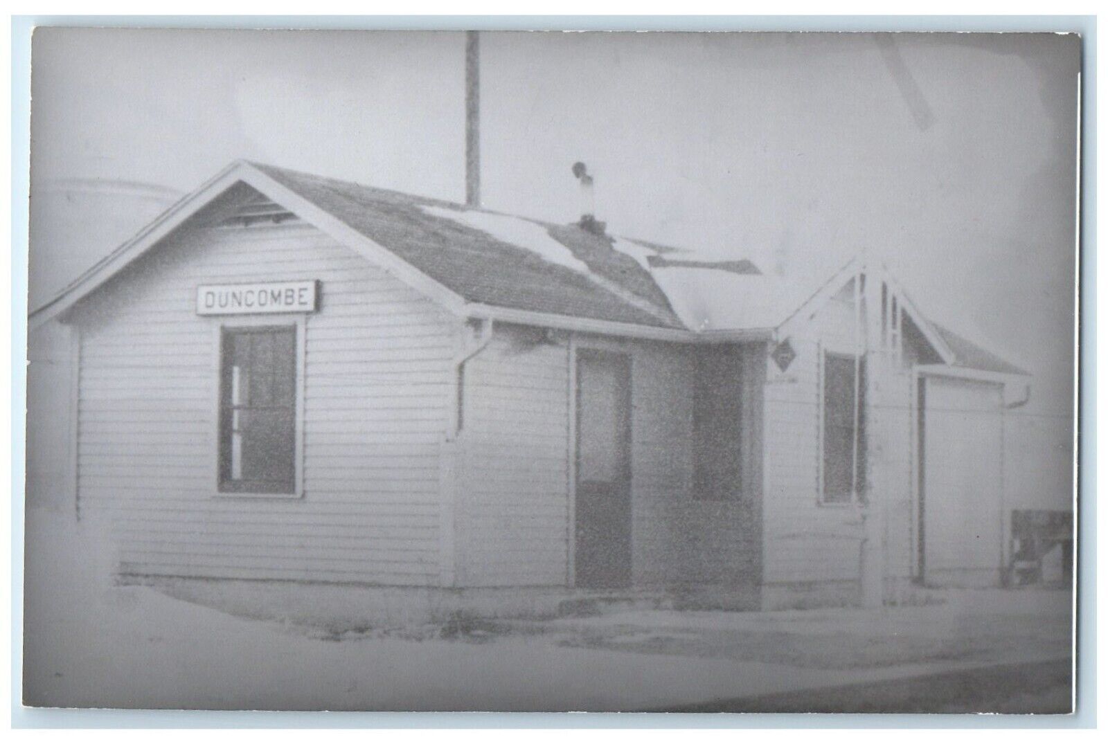 c1960's IC Station Duncombe Iowa Vintage Train Depot Station RPPC Photo Postcard