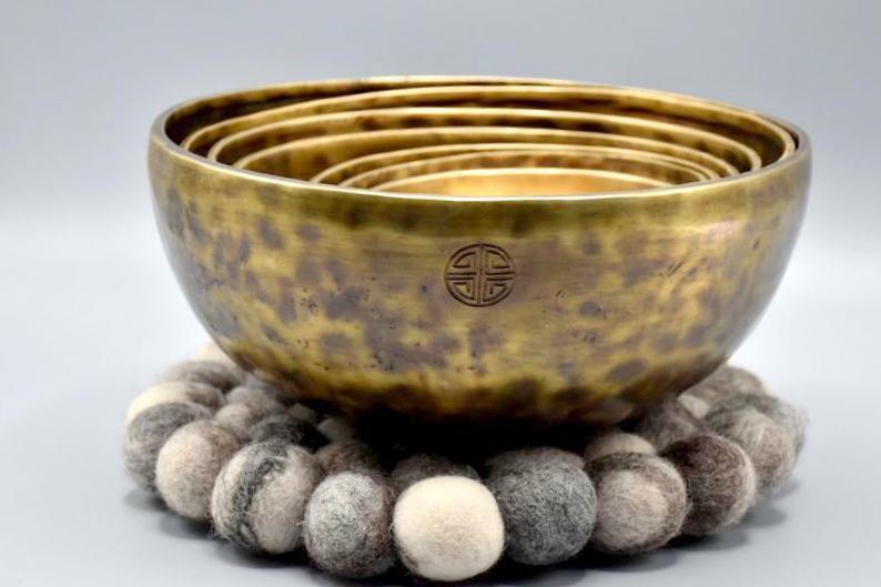 Full Moon Bowl Set-Tibetan Singing Bowl Therapy-Sound Healing Therapy Bowl-Yoga
