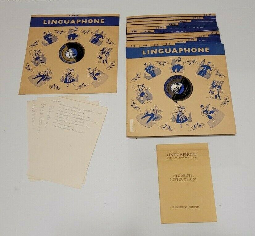 Vintage Linguaphone Language Course LP Records set of 15 Records - Swedish