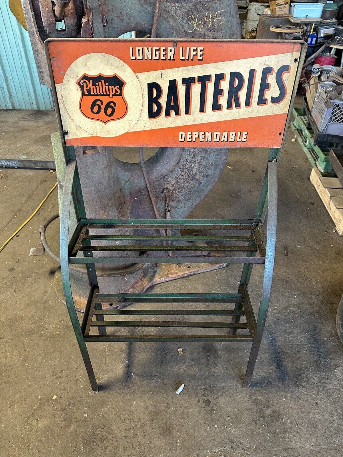 antique phillips 66 Battery Rack Original Nice 