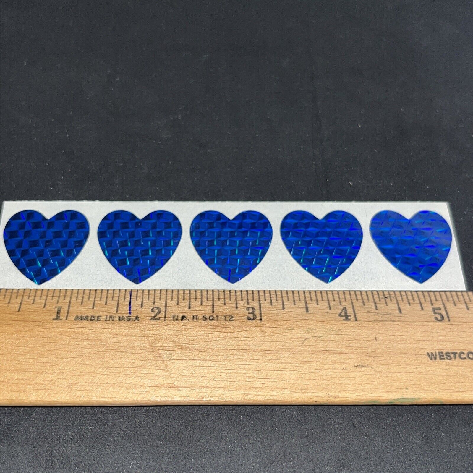 Vintage 80’s Prism Blue Heart Stickers - Rare
