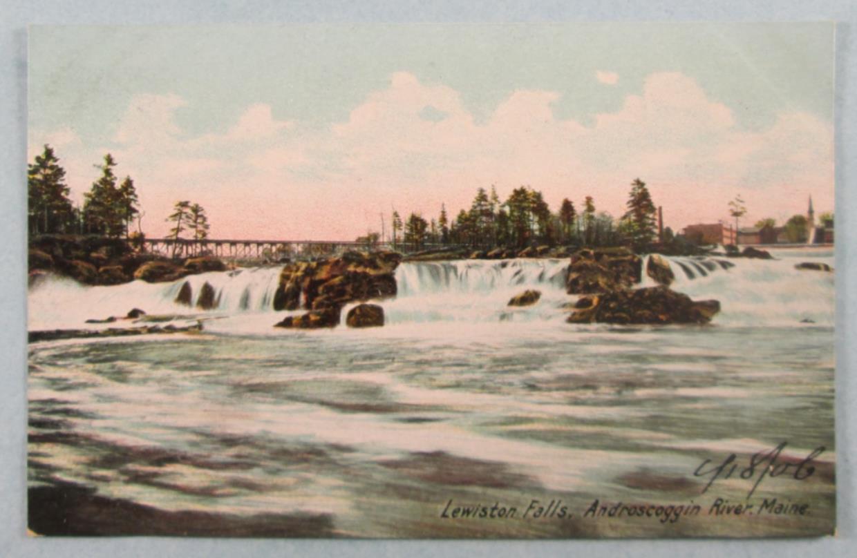 Lewiston Falls, Androscoggin River, ME Maine Early UDB Postcard (#4014)