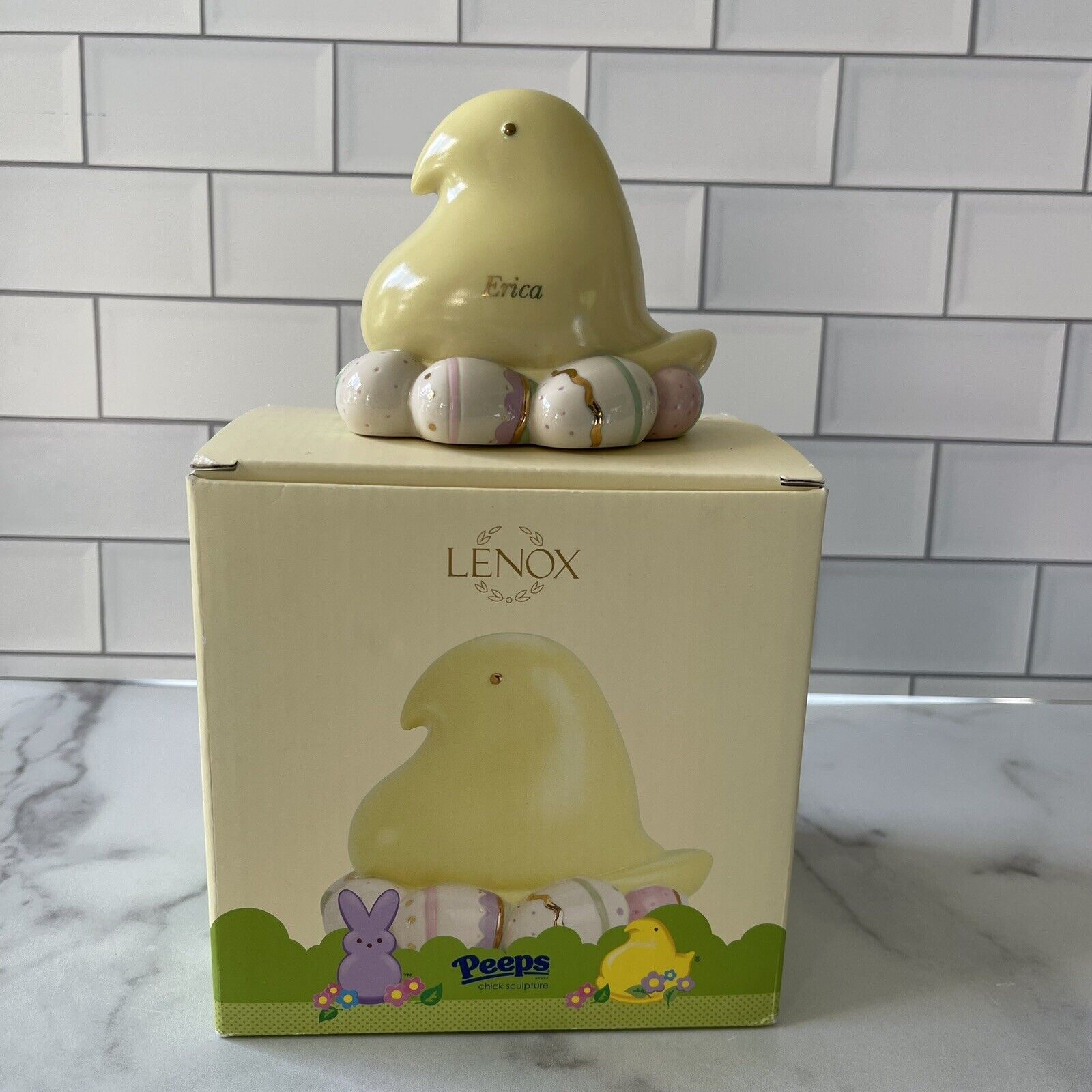Lenox Peeps Easter Yellow Chick Figure Sculpture Personalized Erica