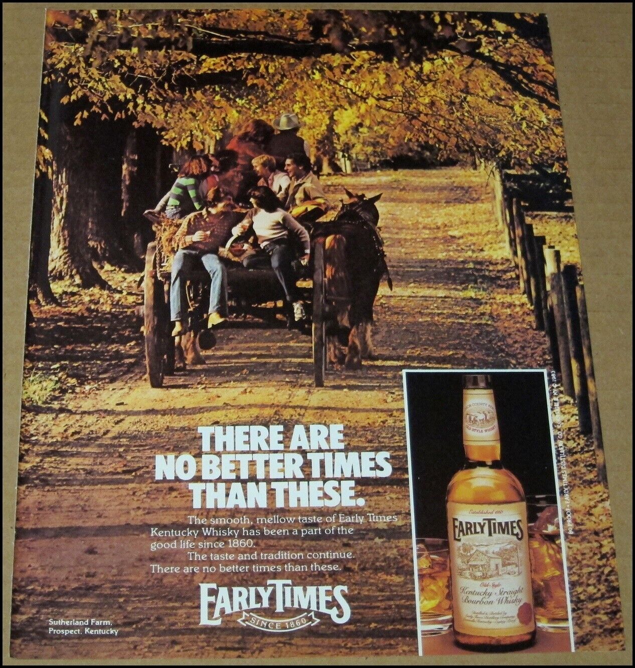 1983 Early Times Kentucky Straight Bourbon Whisky Print Ad Advertisement Vintage