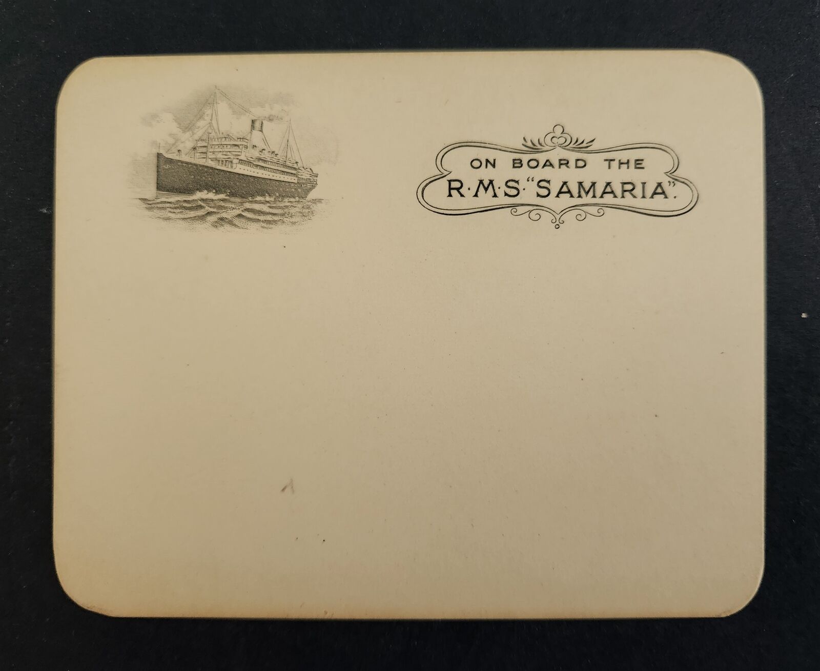 1930s antique RMS SAMARIA CUNARD cardstock NOTECARD unused