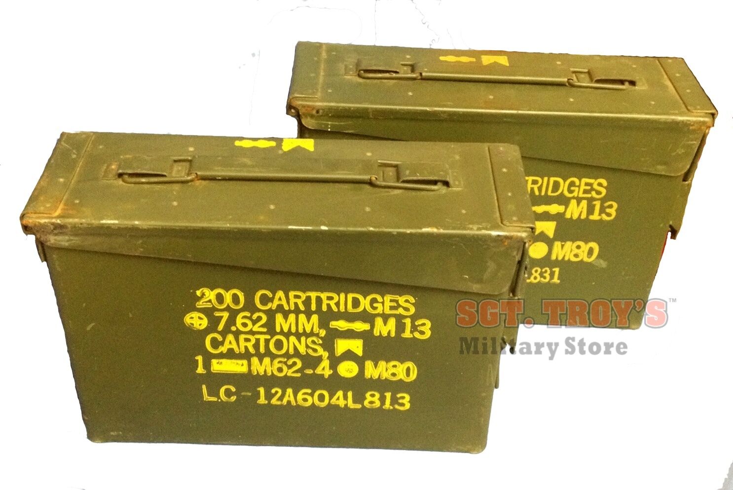 2 PACK Military Metal 30 CAL 7.62mm Ammo can M19A1 .30 Cal. Excellent Condition