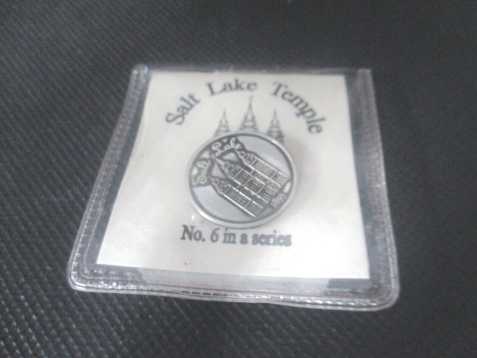 1893 Gray Salt Lake City Utah Mormon Temple Skyline Lapel Pin
