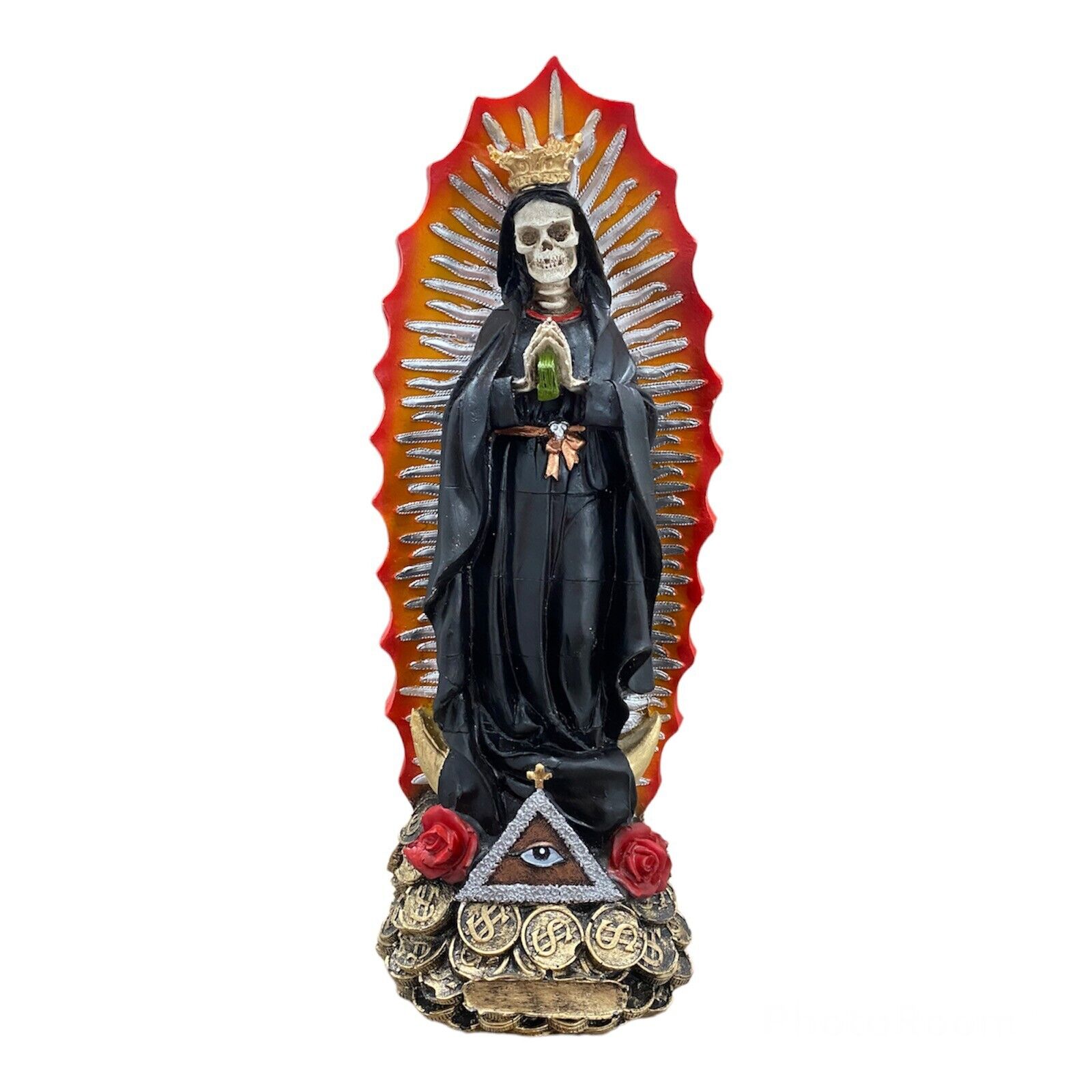 SANTA MUERTE GUADALUPANA / HOLY DEATH STANDING RELIGIOUS STATUE 12 INCH