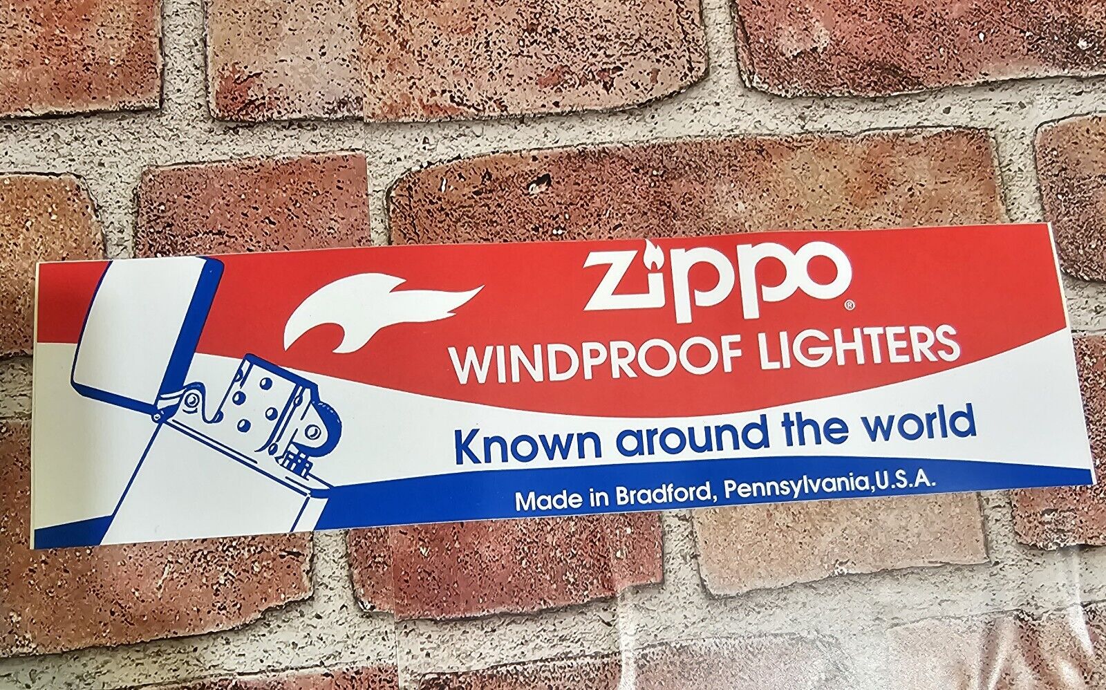 Vintage Zippo Windproof Lighters Bumper Sticker Advertisement