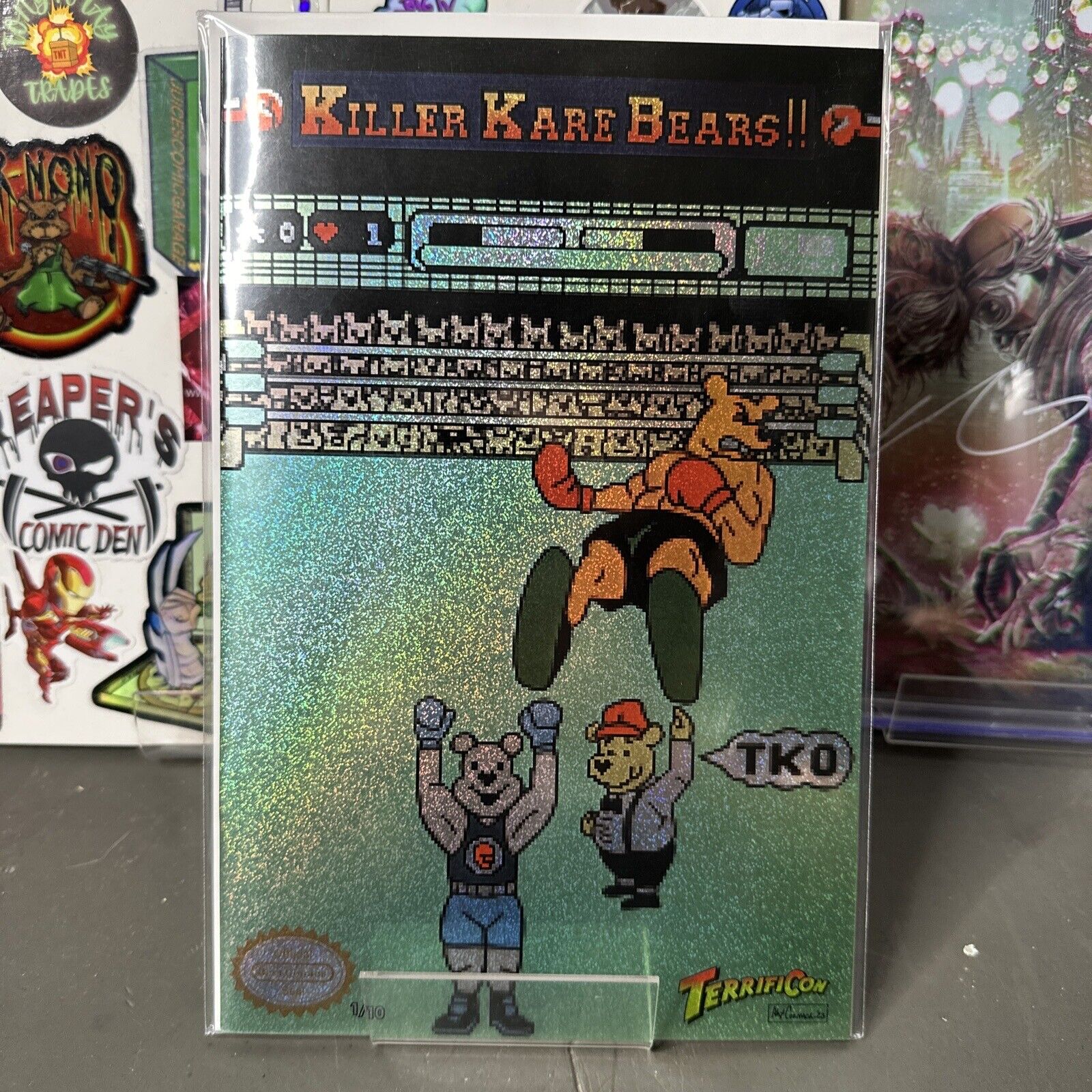 Killer Kare Bears Mike Tyson's Punch Out Homage Glitter Foil Cover Limited 1/10