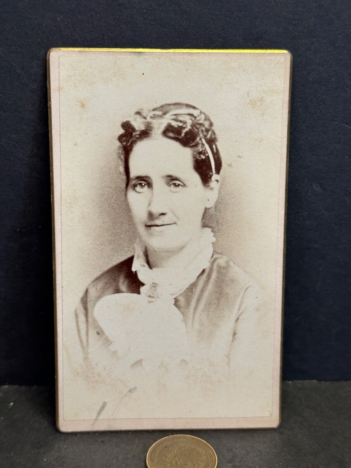 CDV Photo, ID, ROSIE BELDING, BOSTON MA, Smiling Victorian Lady