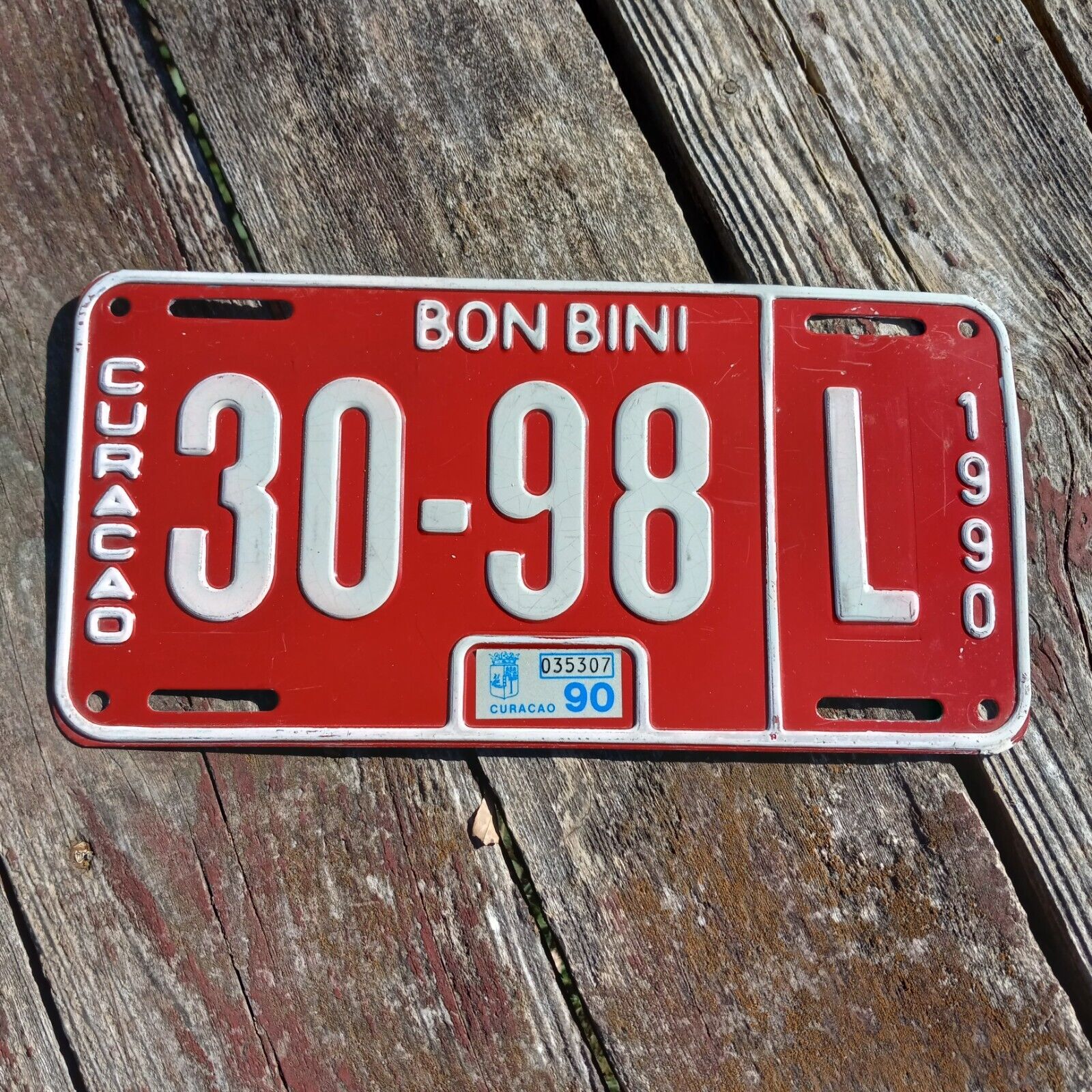 1990 Curacao License Plate - \