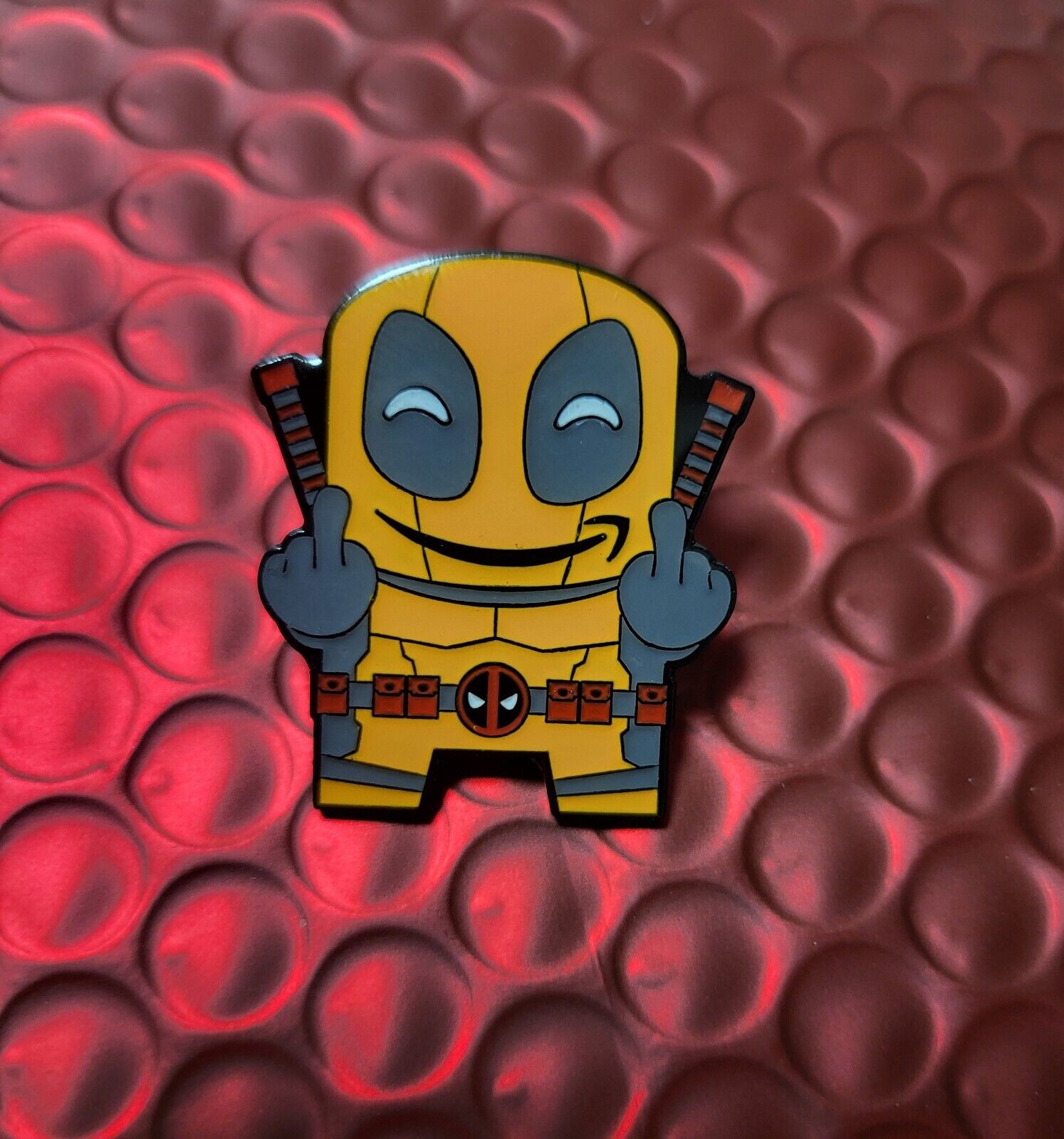 Deadpool Peccy Limited Amazon employee Peccy pin with Middle Fingers Very Rare