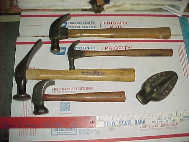 Old D. Maydole Claw, Tack, French & Regular Hammers Cobbler Shoe Toe Form Tools